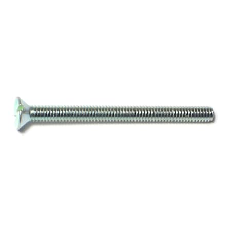 Midwest Fastener #8-32 x 2 in Slotted Flat Machine Screw, Zinc Plated Steel, 20 PK 61747